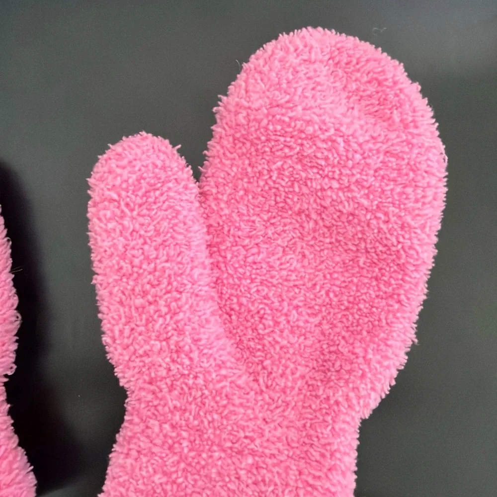 Soft Pink Fleece Kids Mittens